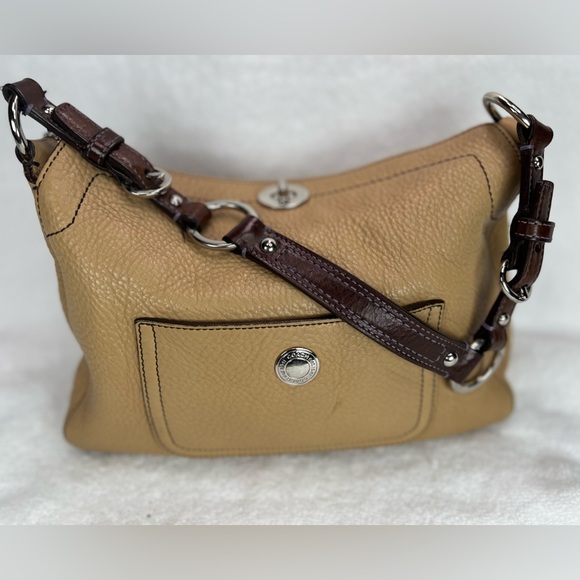 Coach Handbags - Coach, supple tan and brown pebble leather #C06S-8A38